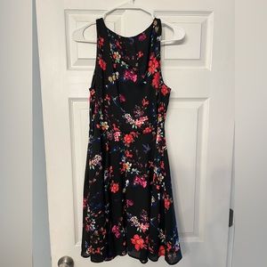 Express black fit and flare dress